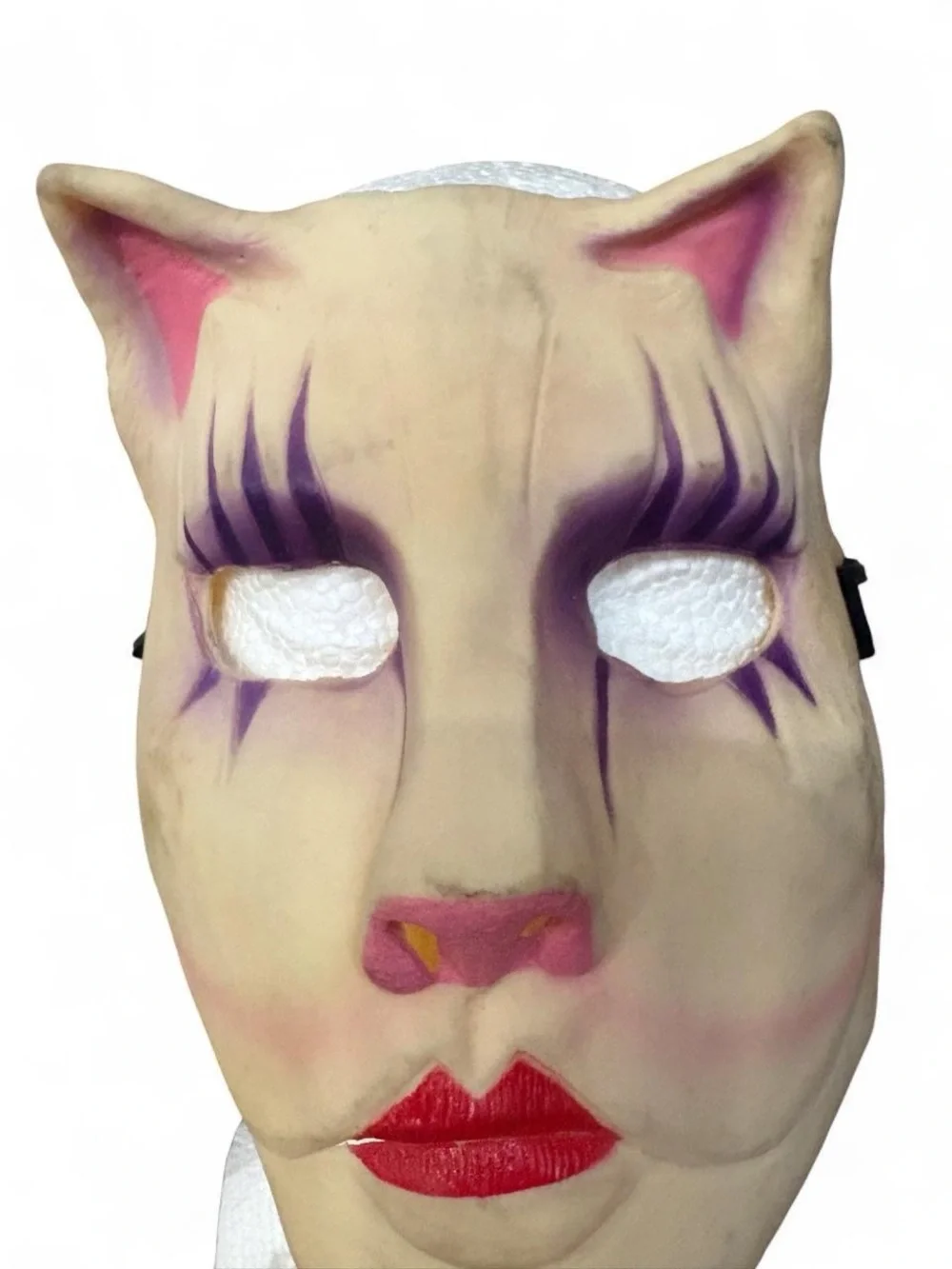 Vintage 1983 Don Post Studios Cat Mask Soft Vinyl Feline Halloween Novelty